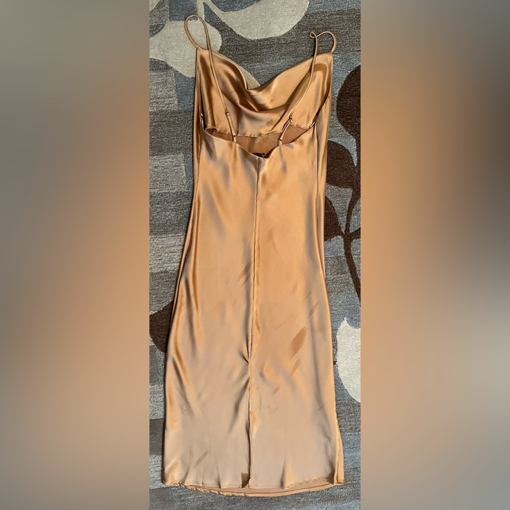 NWT Petal & Pup Cowl Neck Midi Slip Dress in Gold Champagne ZB9 - Picture 7 of 12